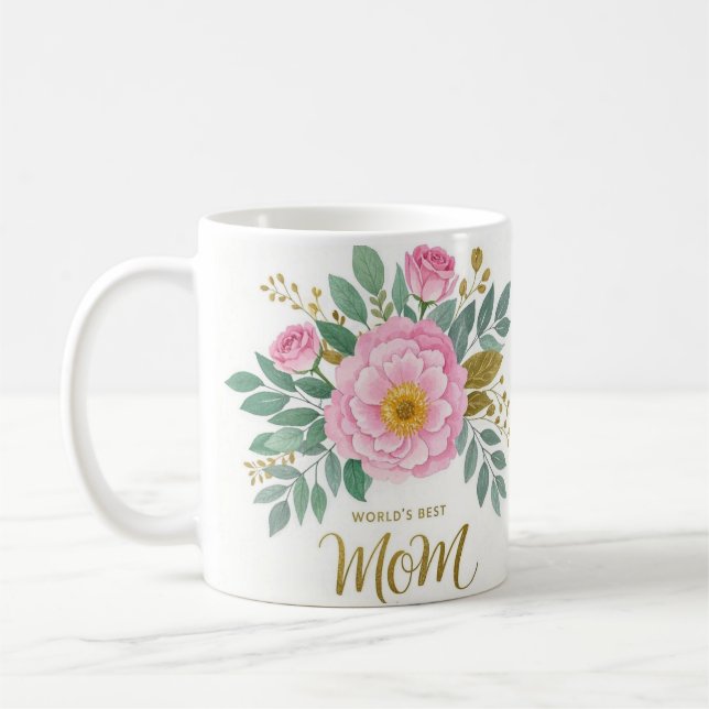 Taza De Café Las mejores flores de mamá del mundo (Izquierda)