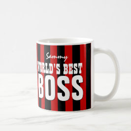 Taza De Café Las mejores rayas negras rojas V11B3 de BOSS del