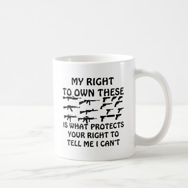 Taza De Café Las mis derechas del arma protegen las sus (Derecha)