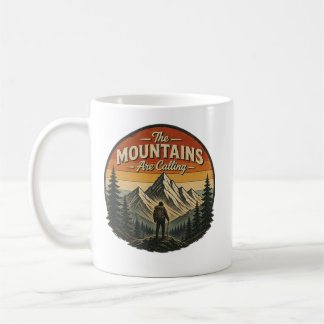 Taza De Café Las Montañas Están Llamando – Senderismo Vintage