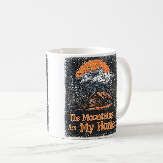 Taza De Café Las Montañas Son Mi Hogar (Anverso derecho)