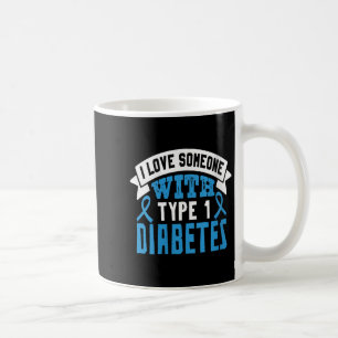 Taza De Café Las mujeres tipo 1 aman la diabetes juvenil azul