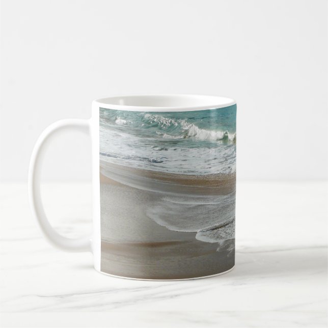 Taza De Café Las olas brillan sobre el océano azul turquesa de  (Izquierda)
