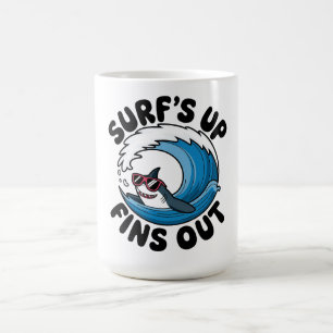 Taza De Café Las olas están altas, las aletas fuera - Diseño fr