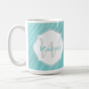 Taza De Café Las ondas de arena verde azuladas personifican a M