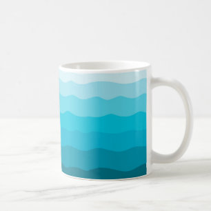 Taza De Café Las ondas de la aguamarina, proyecto original del