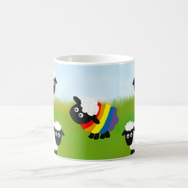 Taza De Café Las ovejas arcoiris, LGbt, (Centro)