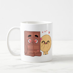 Taza De Café Las Parejas De Choco Y Pancake Aman El Coraje De S