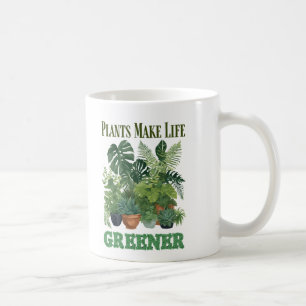 Taza De Café Las plantas hacen que la vida sea más verde