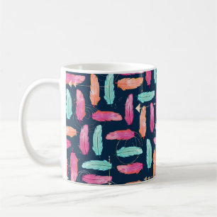 Taza De Café Las plumas de color de agua son un patrón de boho 