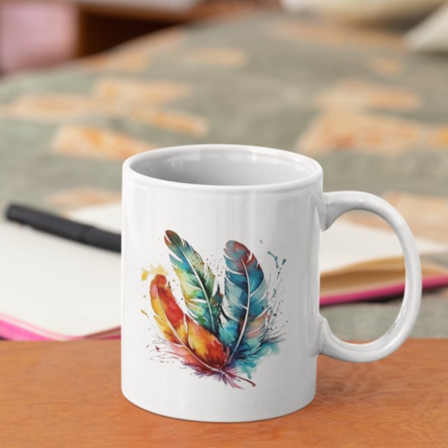 Taza De Café Las plumas espirituales: el arte de las acuarelas  (Subido por el creador)