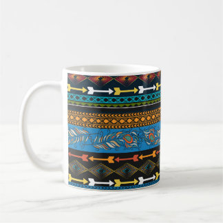 Taza De Café Las plumas étnicas: Moda del Boho de bordado
