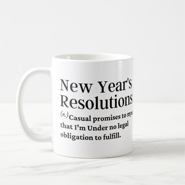 Taza De Café Las resoluciones del año nuevo son una definición  (Izquierda)