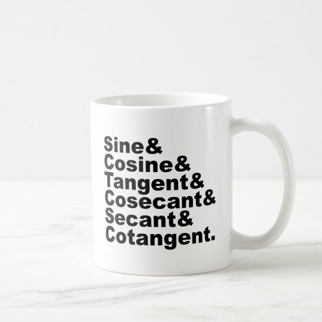 Taza De Café Las seis funciones trigonométricas de la trigonome (Derecha)