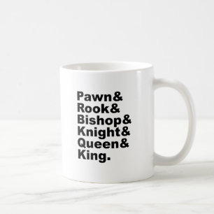 Taza De Café Las Seis Piezas Del Juego Llamado Ajedrez