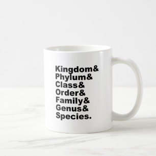 Taza De Café Las Siete Categorías de la Taxonomía Biológica