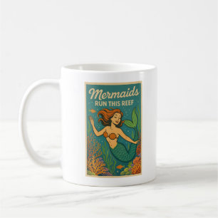 Taza De Café Las Sirenas Dirigen Este Arrecife   Pez Coral Retr