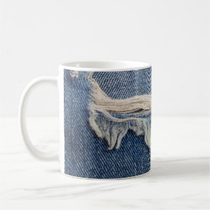 Taza De Café Las texturas rompieron el fondo de los jeans.