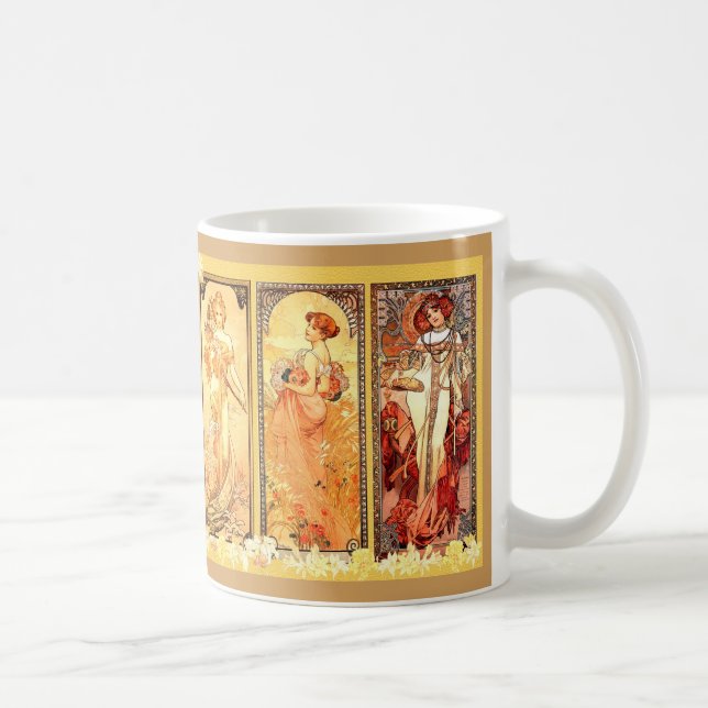 Taza De Café Las tres damas de Alphonse Mucha (Derecha)