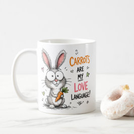 Taza De Café Las Zanahorias Son Mi Lenguaje del Amor Conejito L