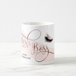Taza De Café Lash Boss Makeup Eyebrow Ojos Lazas Rosa Oro