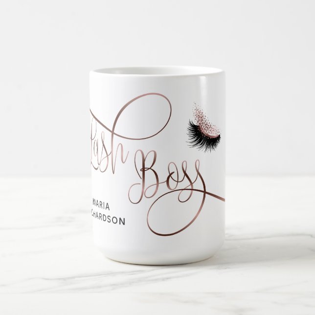 Taza De Café Lash Boss Makeup Eyebrow Ojos Lazas Rosa Oro (Centro)
