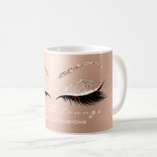 Taza De Café Lashes Extensión Beauty Studio Rosa maquillaje dor