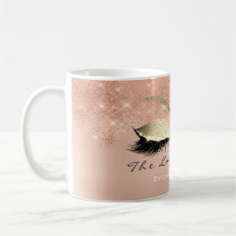 Taza De Café Lashes Extensión Estudio de belleza Purpurina de o