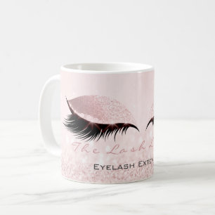 Taza De Café Lashes Extension Studio Pastel Maquillaje rosa Gir