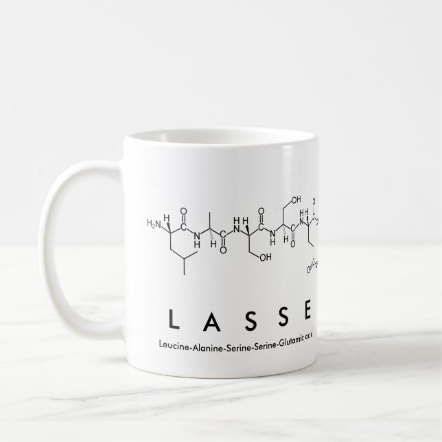 Taza De Café Lasse peptide name mug (Izquierda)