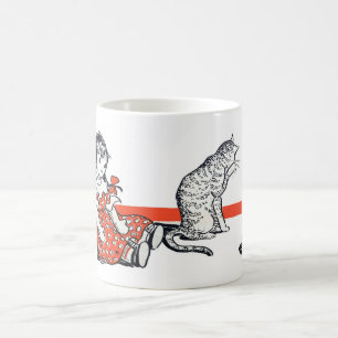 TAZA DE CAFÉ ¡LÁSTIMA DE LOS AÑOS 1940 Y LASTIMONIO DE LA GATO—