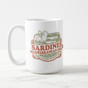 Taza De Café Lata de sardinas mediterránea vintage Retro Seacut