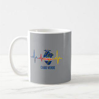 Taza De Café Latido Cabo Verde Bandera Corazón Isla de Cabo Ver