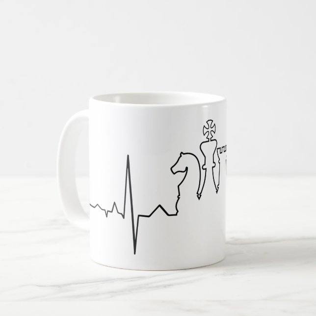 Taza De Café Latido de ajedrez (Anverso izquierdo)