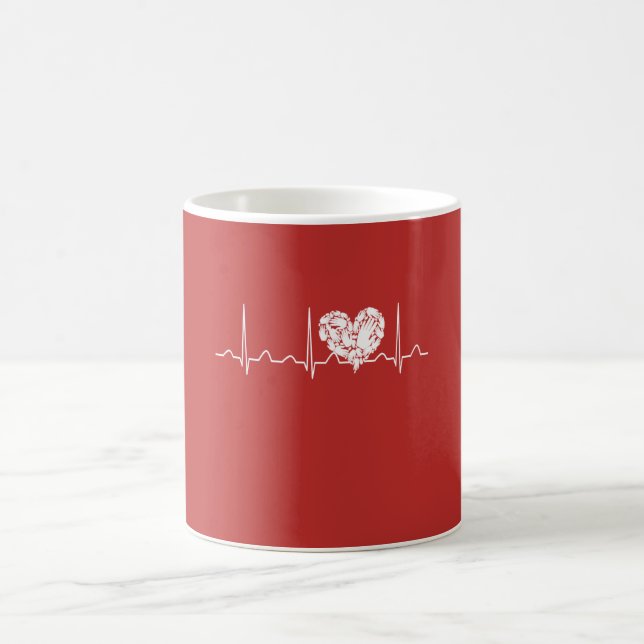 Taza De Café Latido del corazón del asistente social (Centro)