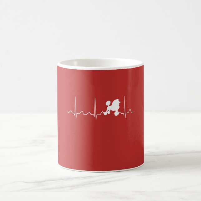 Taza De Café Latido del corazón del caniche (Centro)