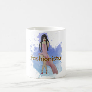 Taza De Café Latina Fashionista with High Low Dress