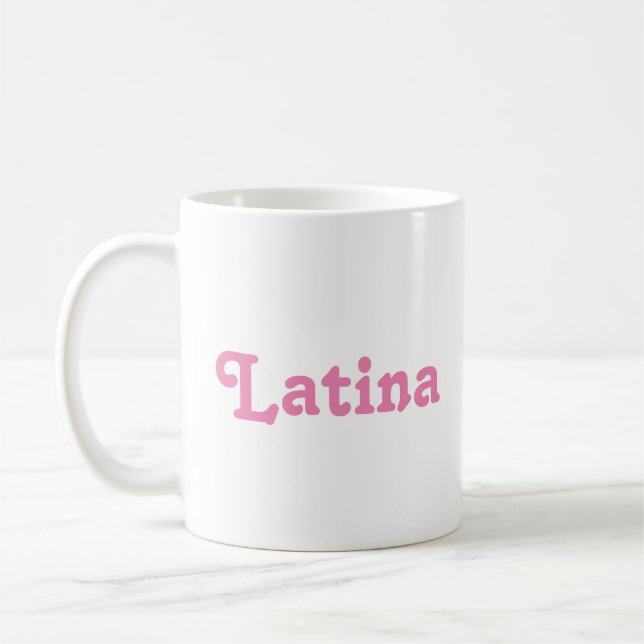 Taza De Café Latina rosa y blanco lindo moderno (Izquierda)