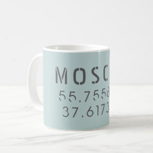 Taza De Café Latitud de longitud de Moscú