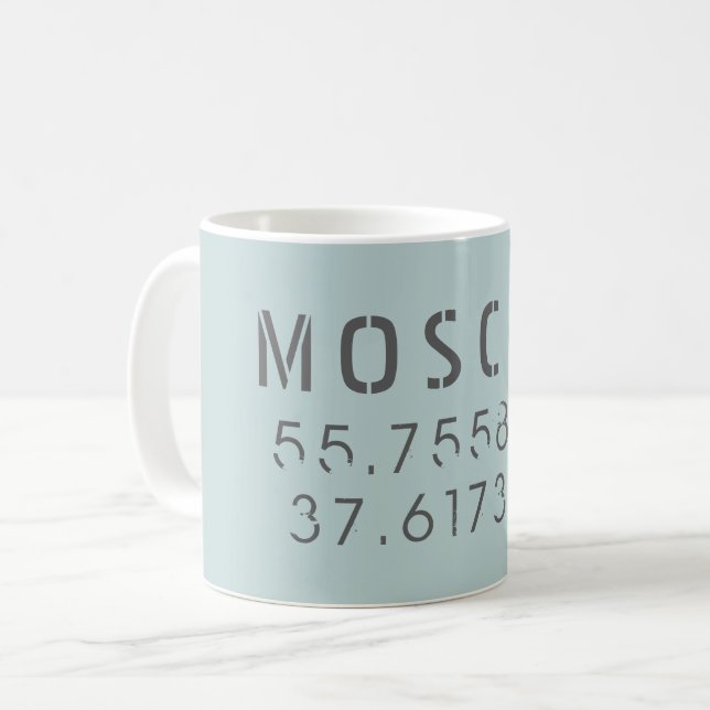 Taza De Café Latitud de longitud de Moscú (Anverso izquierdo)