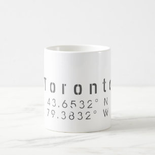 Taza De Café Latitud de longitud de Toronto