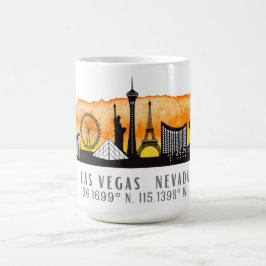 Taza De Café Latitud del Skyline de Las Vegas