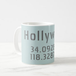 Taza De Café Latitud Longitud de Hollywood