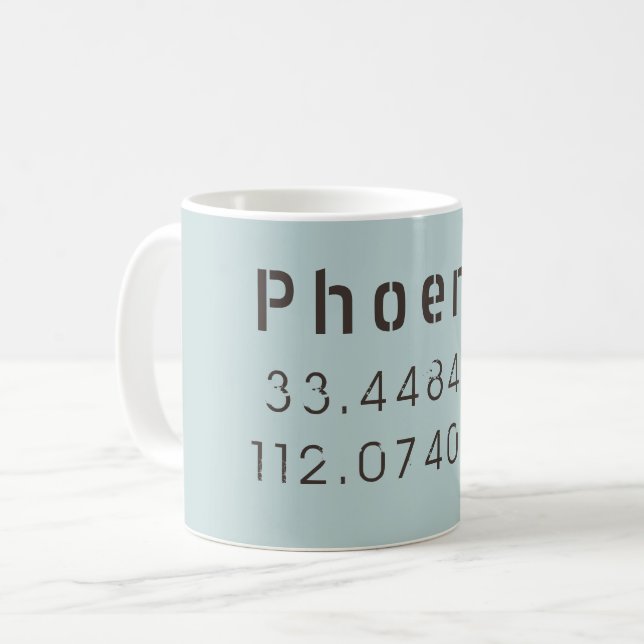 Taza De Café Latitud Longitud de Phoenix (Anverso izquierdo)