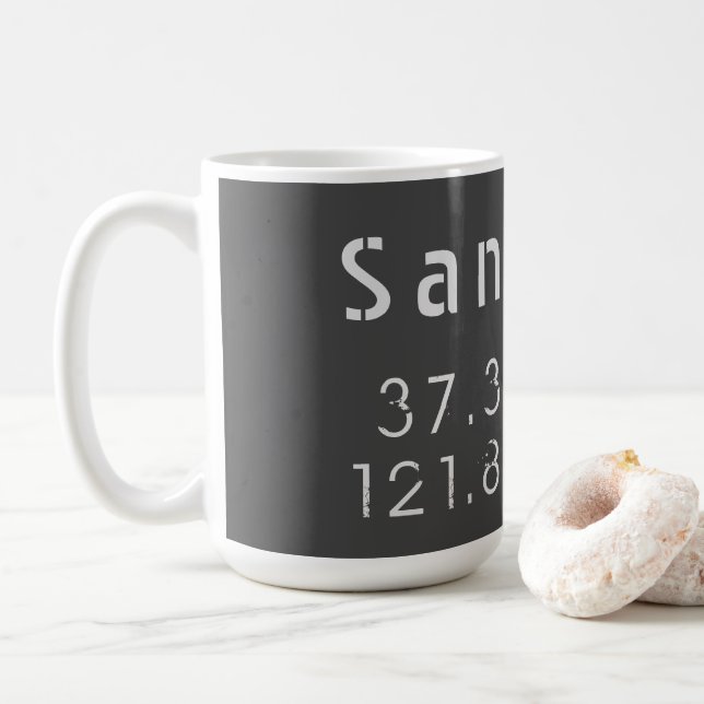 Taza De Café Latitud Longitud de San Jose  (Con donut)