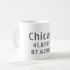 Taza De Café Latitud y longitud de Chicago
