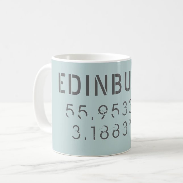 Taza De Café Latitud y longitud de Edimburgo (Anverso izquierdo)