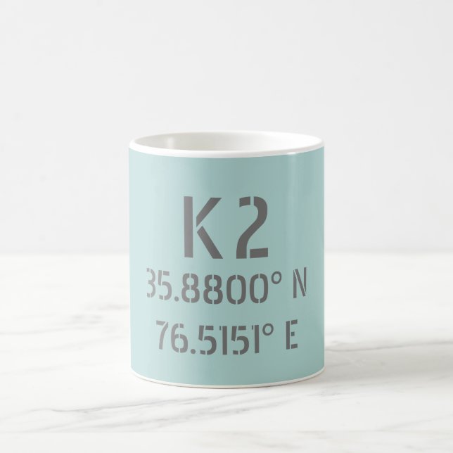 Taza De Café Latitud y longitud de K2 (Centro)