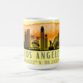 Taza De Café Latitud y longitud de la línea aérea de Los Ángele