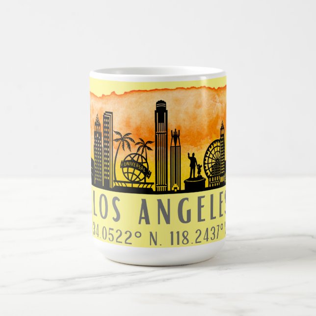 Taza De Café Latitud y longitud de la línea aérea de Los Ángele (Centro)